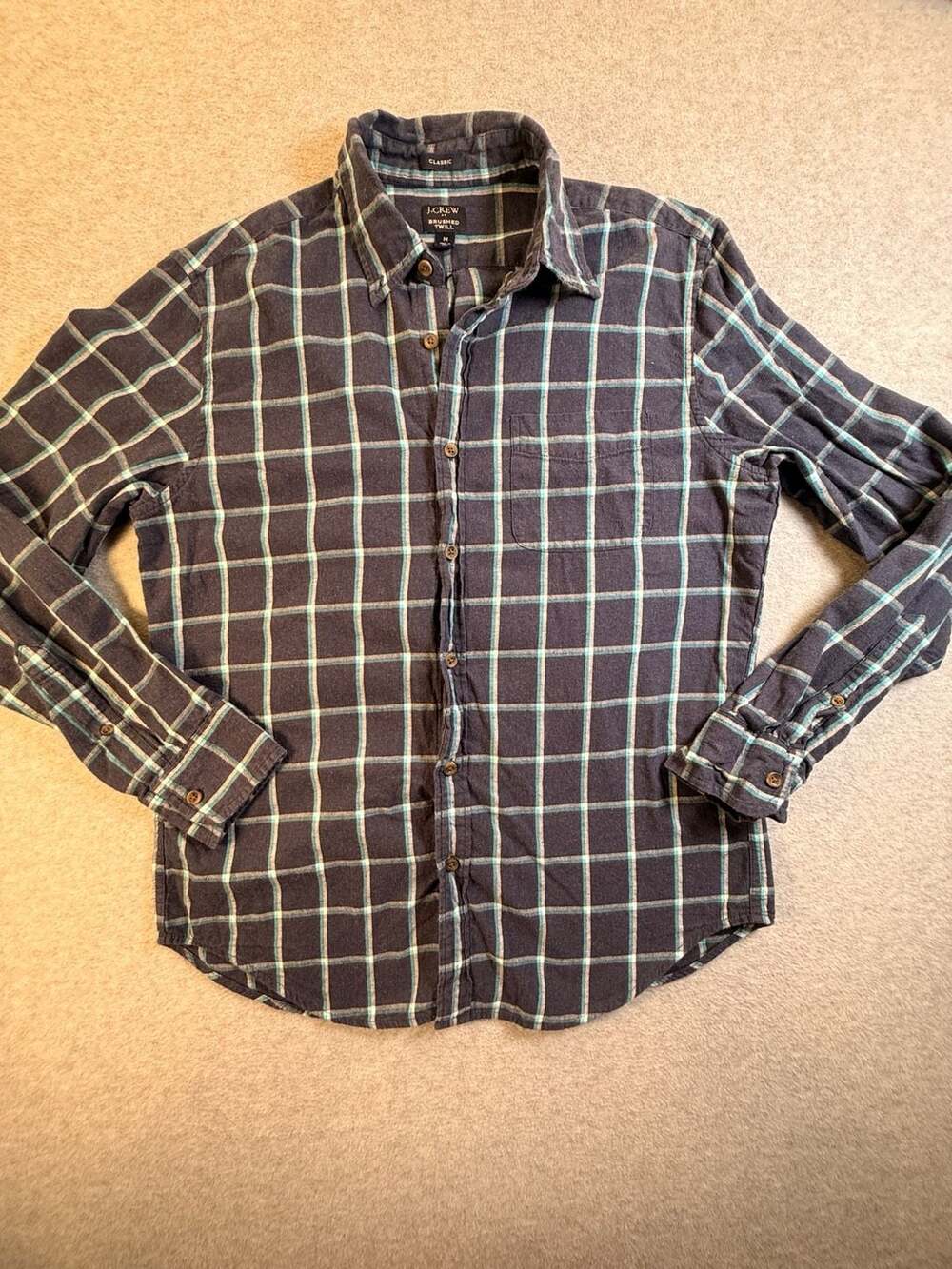J.Crew Brushed Twill Shirt Size M Plaid Long Sleeve Button Up